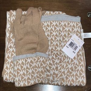 Michael Kors matching hat, glove, and scarf set